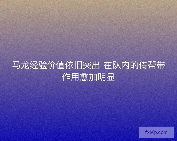 马龙经验价值依旧突出 在队内的传帮带作用愈加明显
